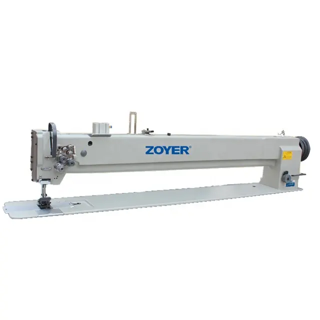 Zoyer máquina de costura, ZY4420-L100 braços longos 100cm couro agulha dupla resistente composto feed lockstitch máquina de costura caminhada pé