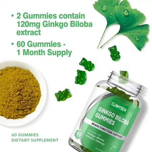 Hot Selling Bio Ginkgo Biloba Gummies Gehirn Ergänzung Ginkgo Biloba Extrakt zur Verbesserung des Fokus Durchblutung