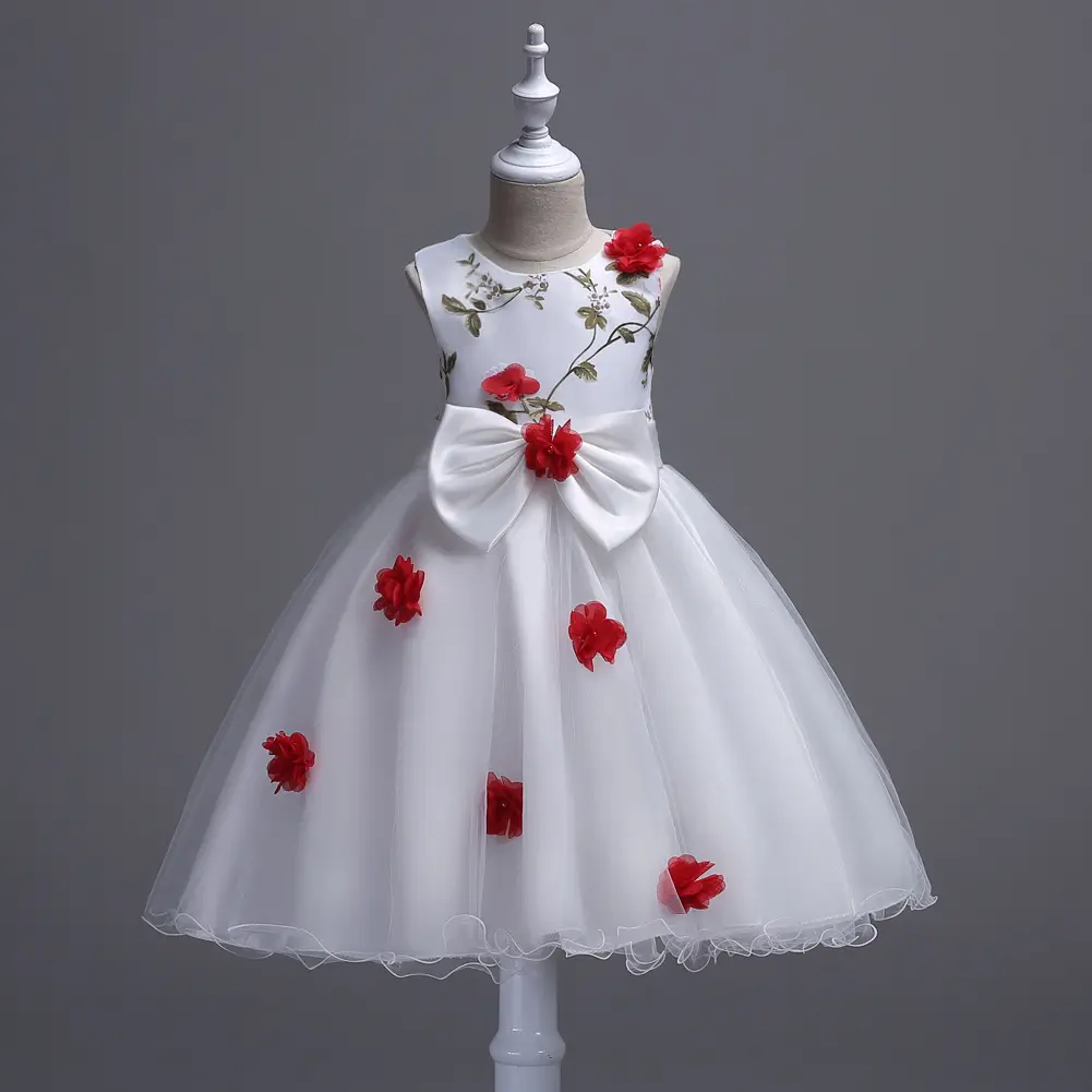 564 Unique bébé fille dernière robe conception petits enfants vêtements enfants fleur fille haute qualité robes de soirée