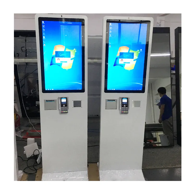 Monitor touch screen lcd personalizzato flessibile con pos coda in piedi per pagare self service ordine di pagamento chiosco sdk