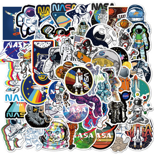 50pcs Hot Bán <span class=keywords><strong>Nasa</strong></span> Phi Hành Gia dán nhãn trang trí cho hành lý máy tính xách tay guitar Mũ bảo hiểm Skateboard Vinyl Nhãn dán không thấm nước - Product Image 2