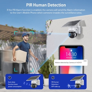 4G Sim-карта, солнечная панель с низким энергопотреблением, супер HD система безопасности, продукт наблюдения, солнечная батарея, PTZ-камера CCTV - Product Image 3