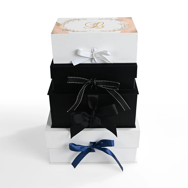gift paper cardboard hamper gift box with ribbon