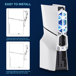 PS5 Slim <strong>Dynamic</strong> Light Modes Controller Type with RGB Light Console Cooling Fan with Smart Automatic <strong>Temperature</strong> <strong>Control</strong>
