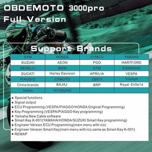 3000Pro Vollversion Motorrad-Diagnose scanner Genaue Fehler erkennung IMMO ECU-Programmier code leser