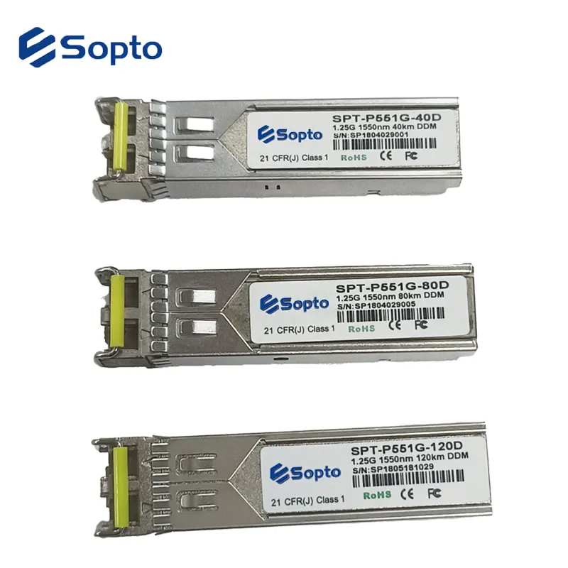 उपकरण के लिए 1550nm SFP मॉड्यूल 1.25G LC सिंगल मोड 40 किमी 80 किमी 120 किमी ODM फाइबर ऑप्टिक ट्रांसीवर 1.25G के साथ