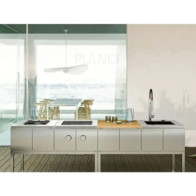 Популярный модульный кухонный шкаф из нержавеющей стали, современный кухонный дизайн, замена кухонного шкафа