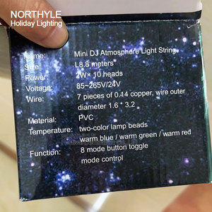 L 8.8m8モードマルチカラーリモコンRGB LEDディスコボールパーティーライトストリングプラグインストリングライト - Product Image 6
