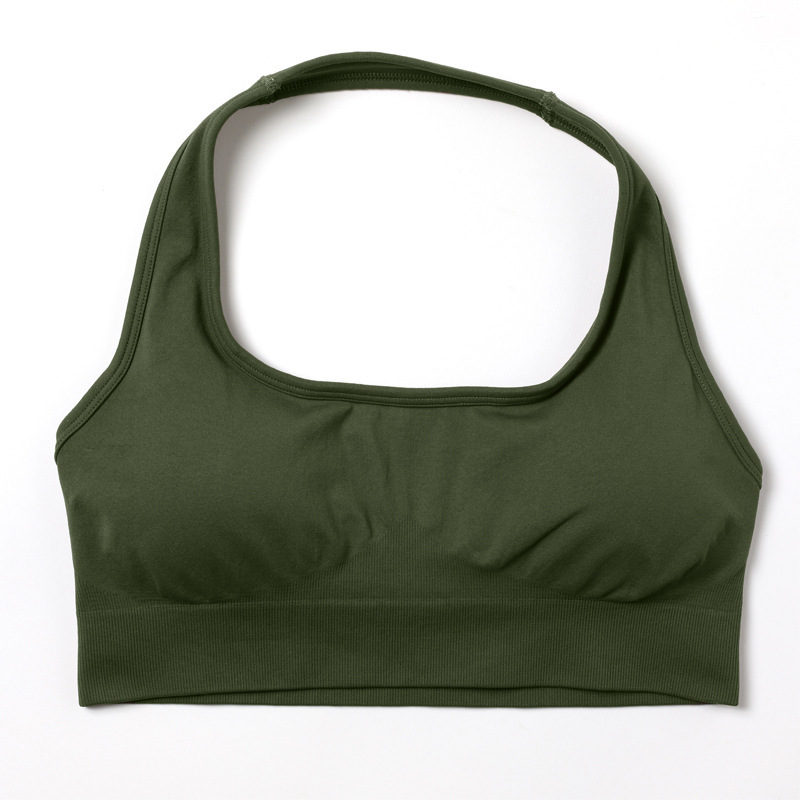Sujetador Halter verde del ejército
