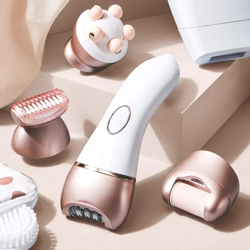 5 in1 Gesichts reinigung Schnur loser wiederauf ladbarer Epilierer Advanced Wet Dry Hair Women Electric Epilator