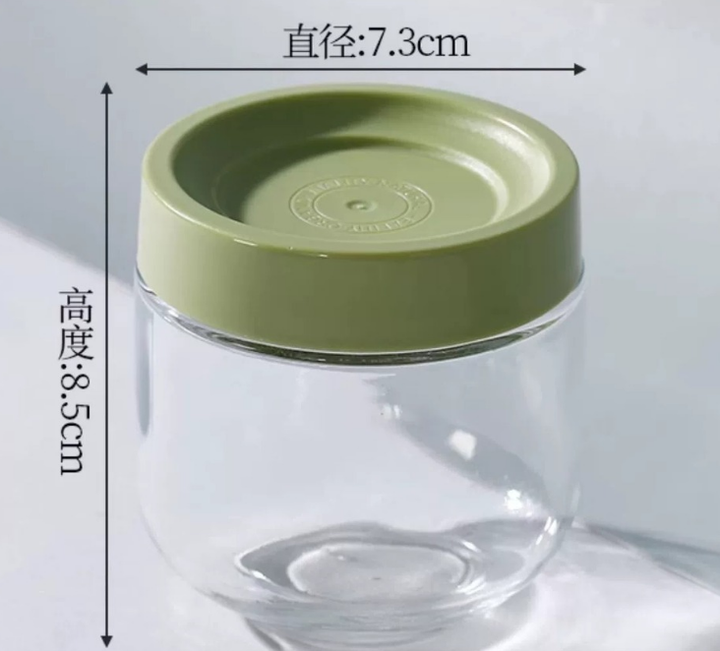 Contenitore di vetro con coperchio per spezie in polvere condimento ermetico a prova di odore contenitore di sale verde giallo coperchio bianco