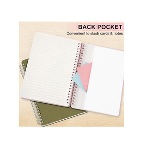 Supplier Custom Planner Dual Spiral <strong>Binding</strong> Diary PU Leather <strong>Notebook</strong> College Ruled Inner Paper Journal <strong>Notebook</strong> <strong>with</strong> Pocket - Product Image 5