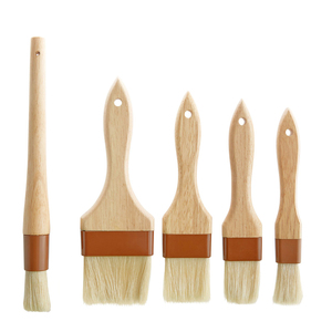 XL domuzu hamur işi fırçası ahşap saplı isıya dayanıklı kıl Basting yağ fırça pişirme barbekü Marinade mutfak pişirme pasta aracı