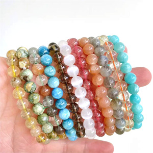 8 mm Großhandel Naturstein Quarz Heilung Kristall perlen Edelstein Armbänder für Frauen und Männer