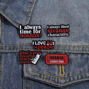 "Tôi luôn luôn thời gian cho kinh dị" loạt văn bản men Trâm tem hình dạng ba lô huy hiệu quần áo phụ kiện Quà Tặng - Product Image 3