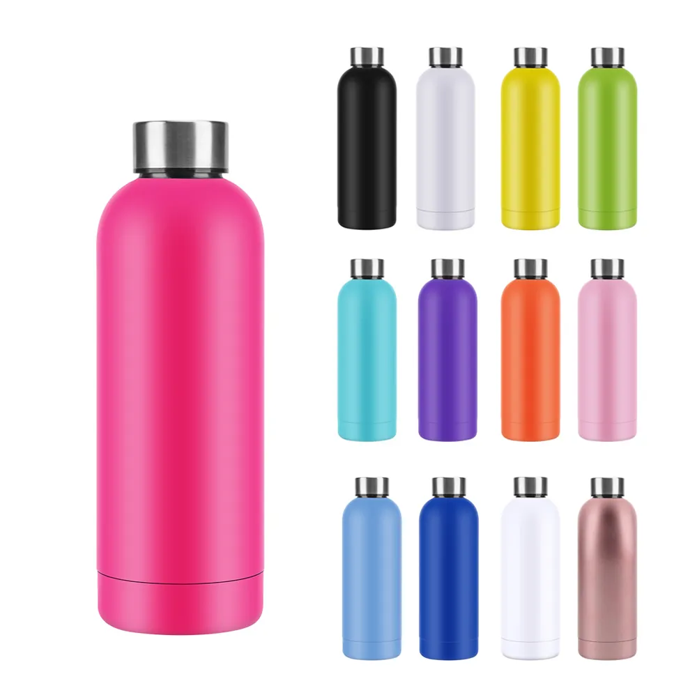 Logotipo de color personalizado Sublimación reutilizable Frasco de vacío de acero inoxidable Termo de metal Botella de agua deportiva aislada