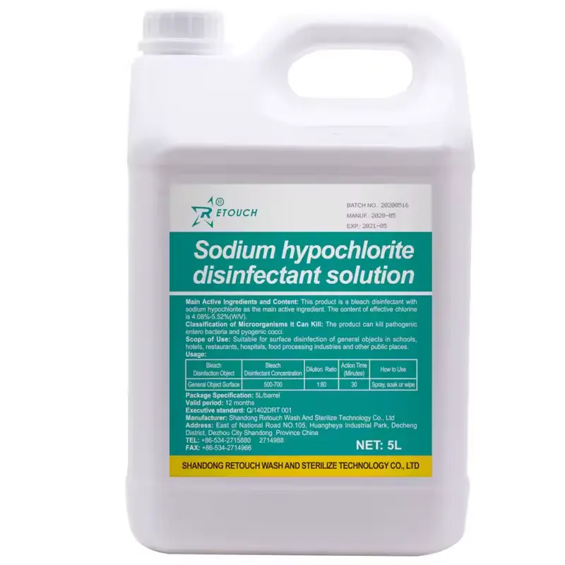 Desinfecção por atacado 84 de solução de hipoclorito de sódio 5L desinfecção de cloro usada para desinfecção de superfície