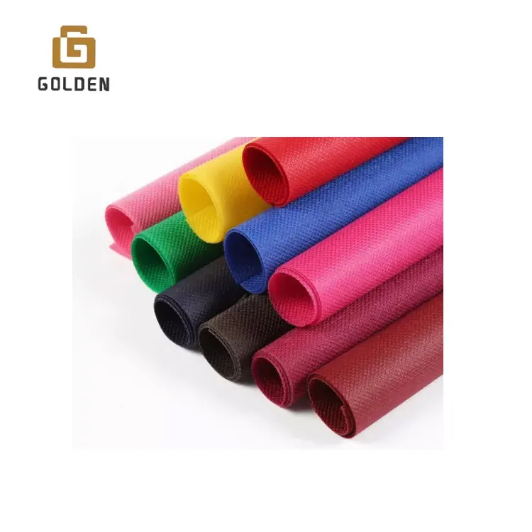 Golden pet impermeável 100% poliéster polipropileno não tecido matéria-prima saco spunbonded tecido não-tecido