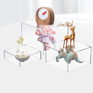 Crystal Clear Acrylic <strong>Cube</strong> <strong>Display</strong> Box Transparent Acrylic Case Riser with Hollow Bottom 5-Side Acrylic <strong>Cube</strong> Organizer - Product Image 2