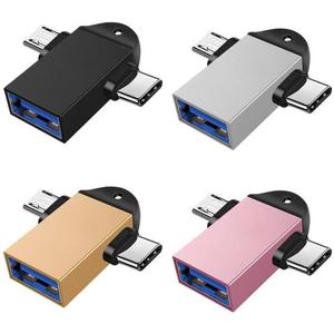 Usb 3.0铝合金2in1 Type-c和Micro Usb到Usb 3.0母适配器Otg转换器 - Product Image 1