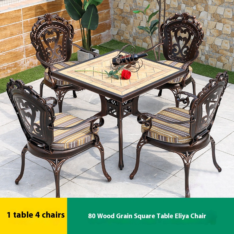 4 chaises eliya 1 table carrée grain de bois 80 cm