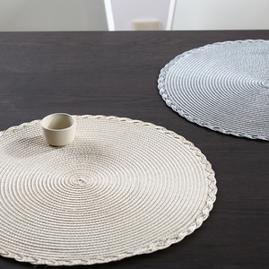 经典风格工厂PP圆桌垫塑料编织餐桌垫带隔热锅架 - Product Image 3