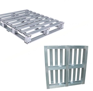 軽量スチールパレット頑丈なスタッキングラッキングシステム射出倉庫保管スチール金属パレット - Product Image 4