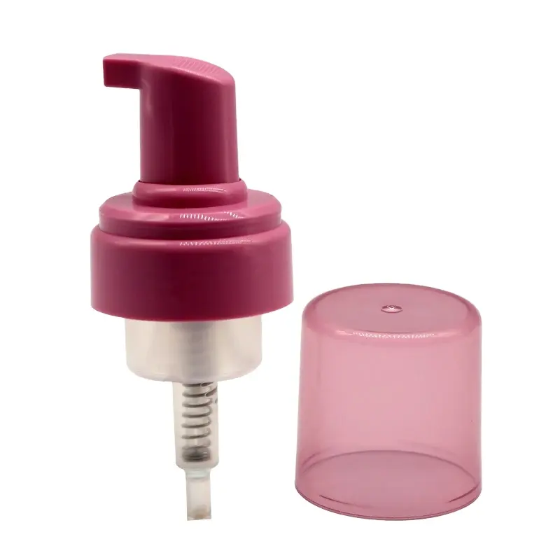 Pink 43mm Custom Kunststoff Schaum pumpensp ender Sprüh gerät mit Abdeckung Schaum pumpen Flasche