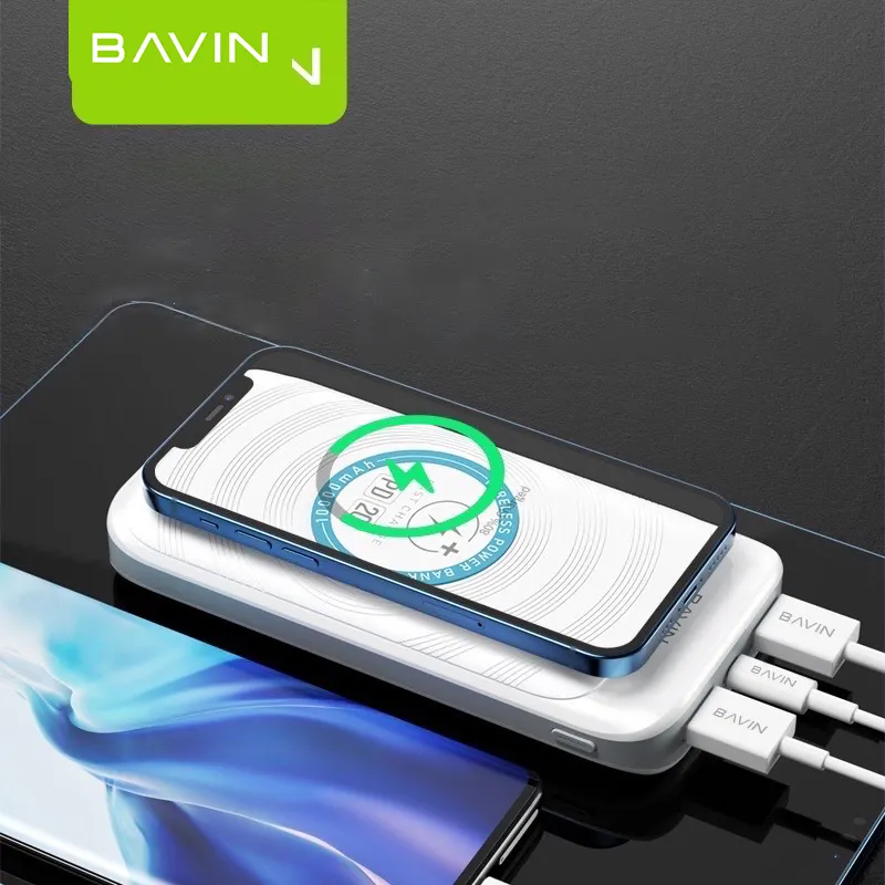 BAVIN PD 20W QC3.0พาวเวอร์แบงค์พกพา,ชาร์จเร็วเข้า/ออกไร้สายขนาดเล็ก10000Mah Power Bank PC093PD