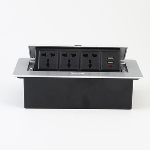 Toma de corriente multifuncional de aleación de Zinc, toma de corriente emergente para mesa de escritorio de oficina de hierro - Product Image 5