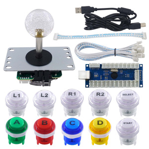 Hot Sell <strong>Arcade</strong> Game Console DIY Kit <strong>Arcade</strong> Cabinet Joystick Kit With USB Encoder LED Joystick Illuminated Push Buttons - Product Image 1