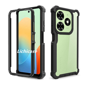 Lichicase hava yastığı 3 In 1 şeffaf sağlam sağlam arka kapak Infinix sıcak 40 Pro telefon kılıfları için logo kişiselleştirilmiş