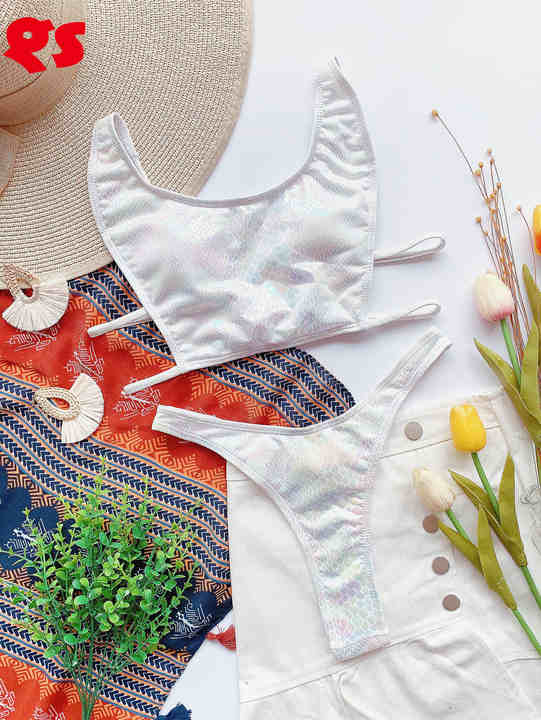 Split Swimsuit European And American Sexy Solid Color Bikini Two-piece Swimsuit Swimwear Beachwear 2023