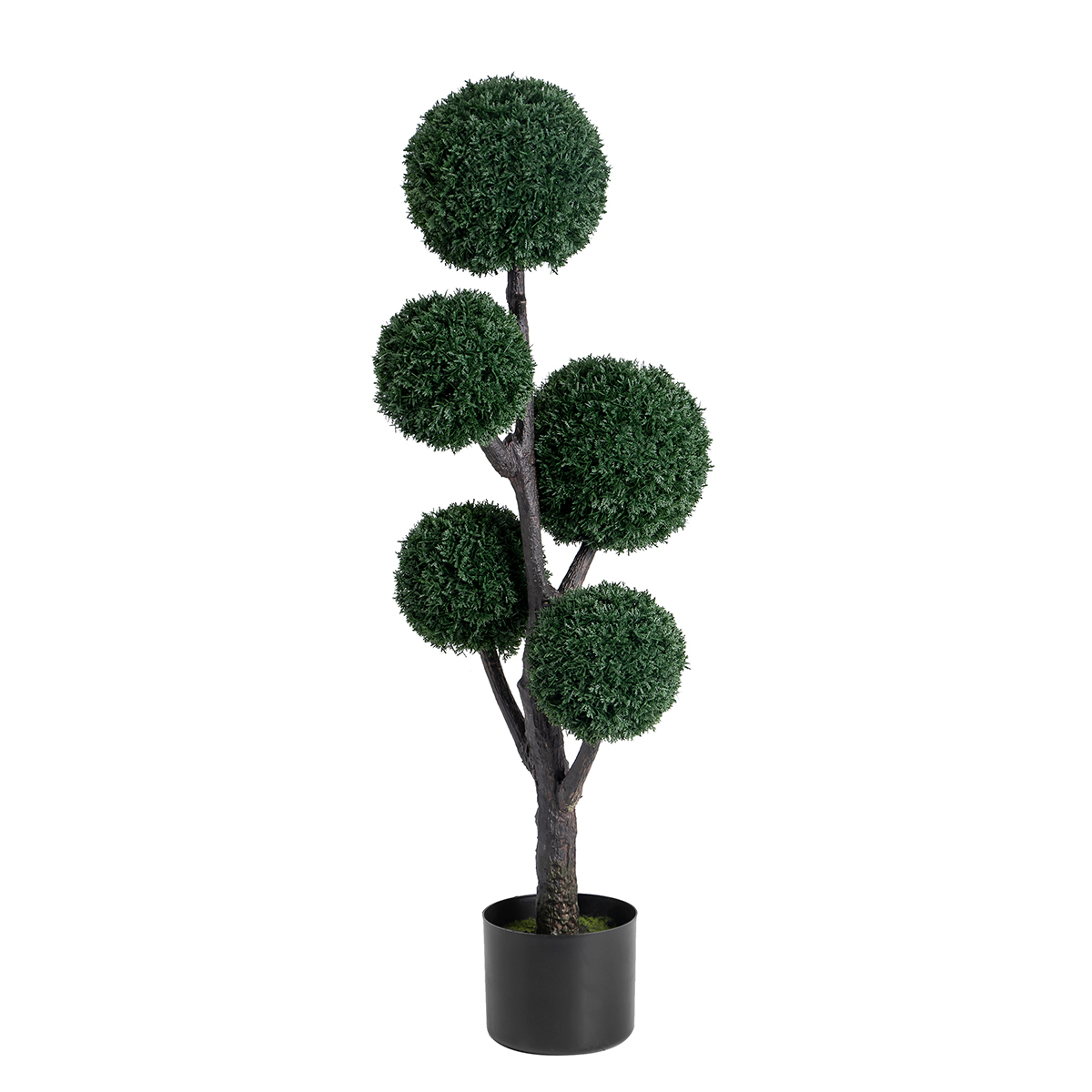 Arbre topiaire artificiel en cyprès à 5 boules, 110 cm