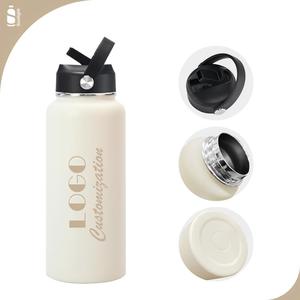 Thép không gỉ Thermos <span class=keywords><strong>Flask</strong></span> chân không cách nhiệt chai nước 32 oz thể thao chai nước biểu tượng tùy chỉnh kim loại chai nước cho món quà - Product Image 1