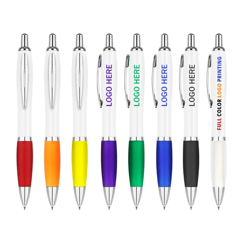 Goede Kwaliteit Custom Logo Witte Balpen Klassieke Promotionele Pen Aangepaste Pen Met Logo