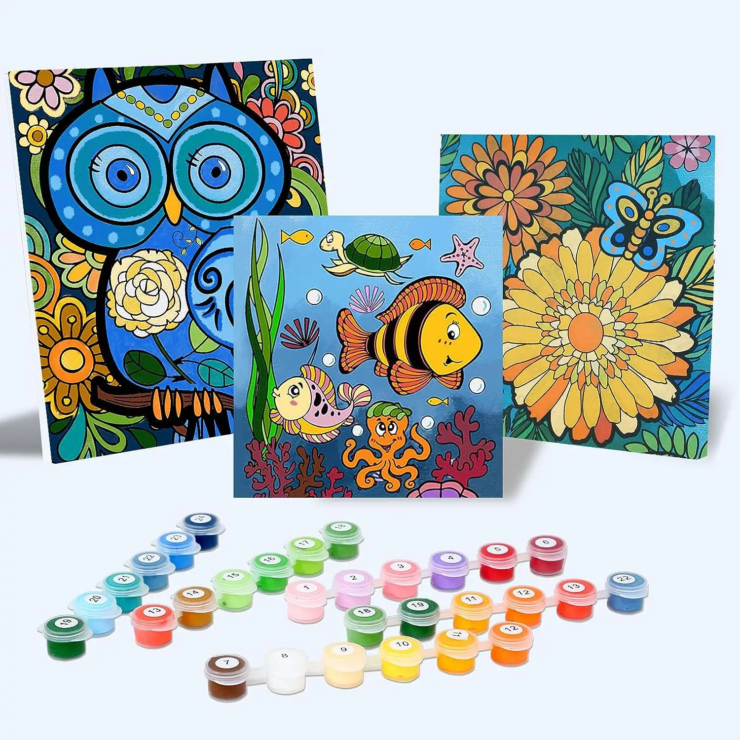 Kit de pintura por números para niños y adultos-Suministros de arte para niños 6-12-Kits de pintura para niños-Manualidades y diversión-Verano