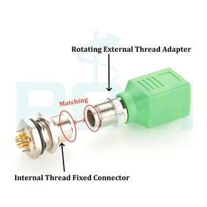 Adaptador giratorio M12 A-Code de 8 pines macho a RJ45 para automatización Industrial Ethernet DeviceNet Machine Vision Camera - Product Image 5