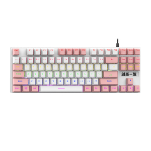 OEM 87 Teclas RGB Efecto de luz Gaming Clavier Teclado de computadora con espada sagrada Gamer Teclado mecánico