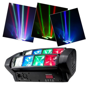 Mini örümcek sahne ışık RGBW 8X3W LED DMX 512 çift süpürgesi darbe Strobe etkisi beyaz yayan IP65 anma sahne aydınlatma - Product Image 6
