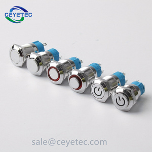 Yüksek kaliteli <span class=keywords><strong>16MM</strong></span> Metal basmalı anahtar ile LED ışık elektrik anahtarı kendinden kilitleme kendini sıfırlama <span class=keywords><strong>16MM</strong></span> Metal basmalı anahtar - Product Image 4