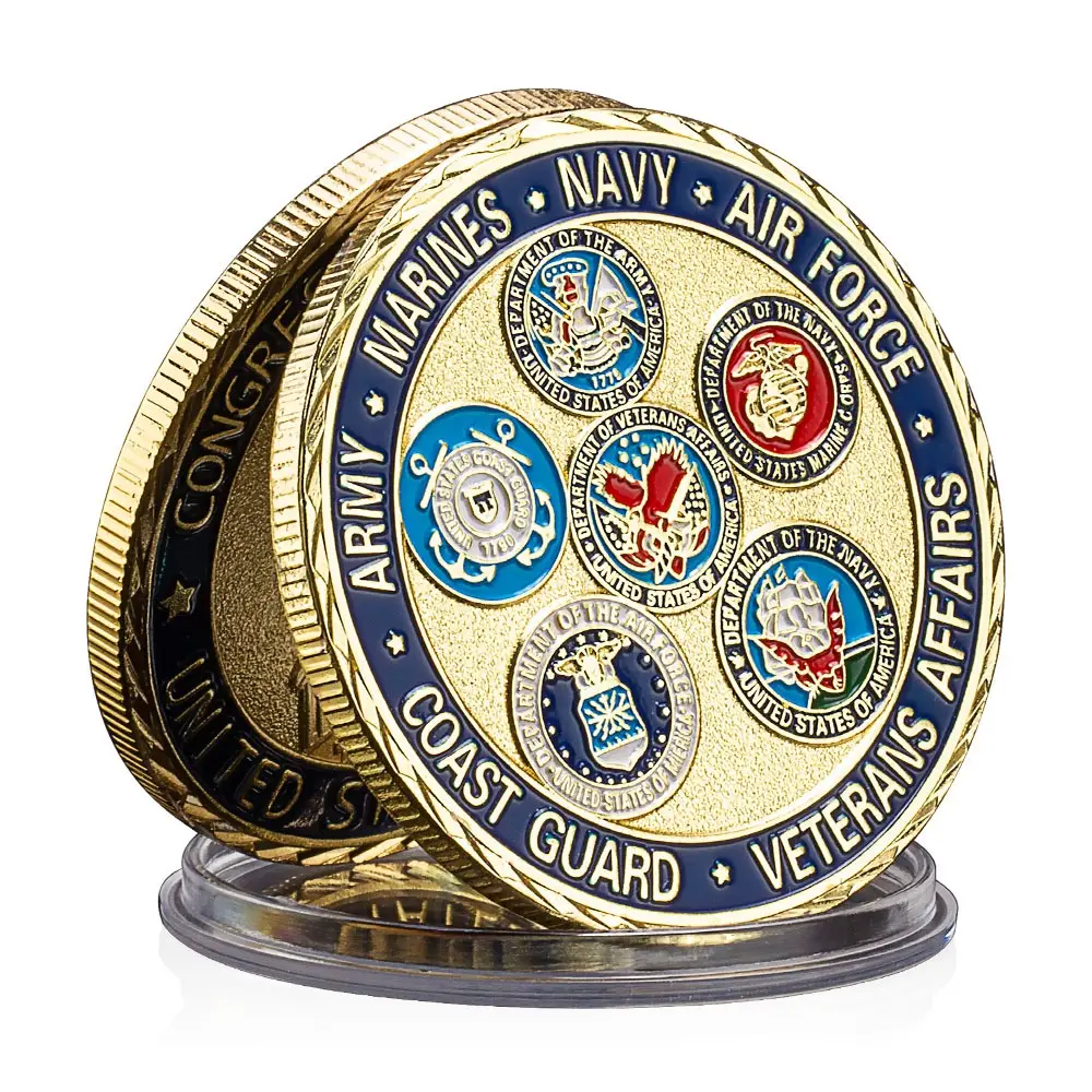 Monedas de desafío USAF USMC DE LA Marina DE LOS Estados Unidos, moneda conmemorativa chapada en oro de la Casa Blanca coleccionable