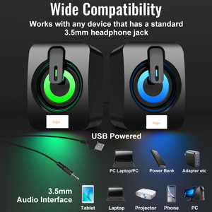 Colorido 2,0 USB con cable Escritorio Uso en el hogar Altavoces para computadora Altavoz de karaoke con micrófono y altavoz para juegos Bluetooth