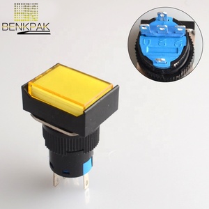 16mm rettangolo lampada LED 5pin momentaneo interruttore a pulsante struttura elettronica materiale plastico Max tensione 250V interruttore 1 no1nc - Product Image 2