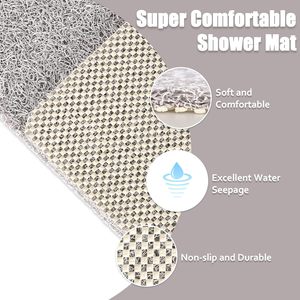 クイックドライPVC Loofahフリーシャワー浴槽マット滑り止めソフト浴槽マット浴槽とバスルーム用排水 - Product Image 3