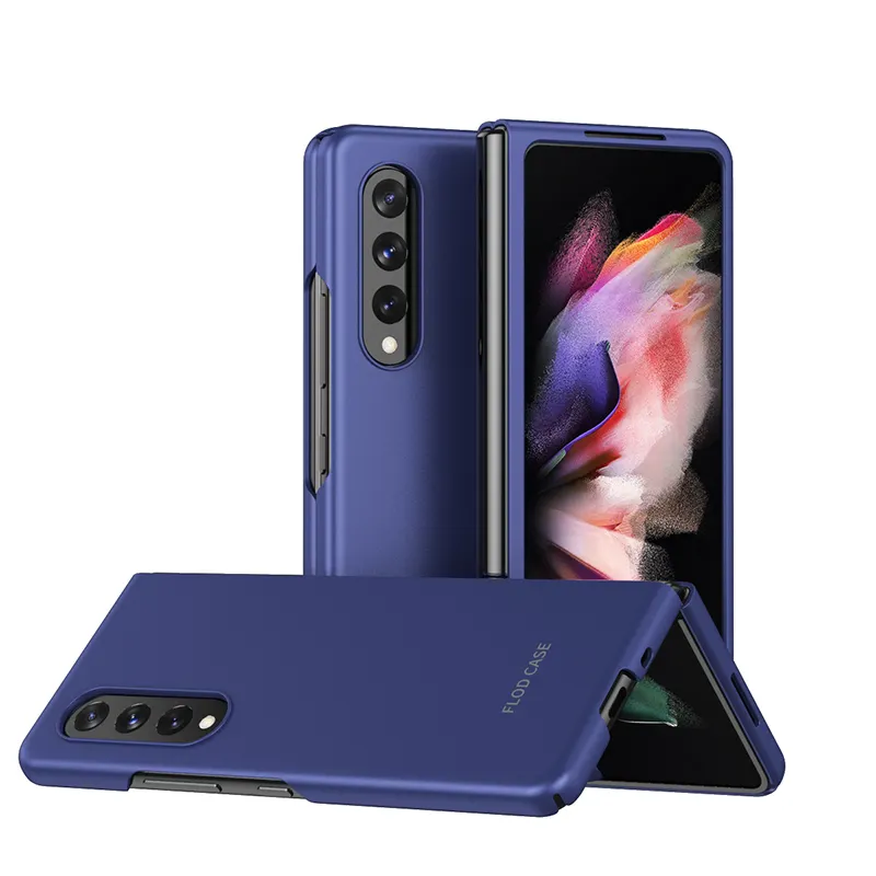 Coque de téléphone portable pliable, étui coloré de luxe résistant aux chocs pc pour samsung galaxy z fold 3 5G