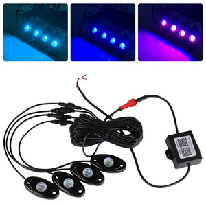 カーアクセサリー9WRGBオフロードLEDロックライトリモートコントロールカー雰囲気ライトインテリアインジケーターアンビエントロックポッドライト - Product Image 2