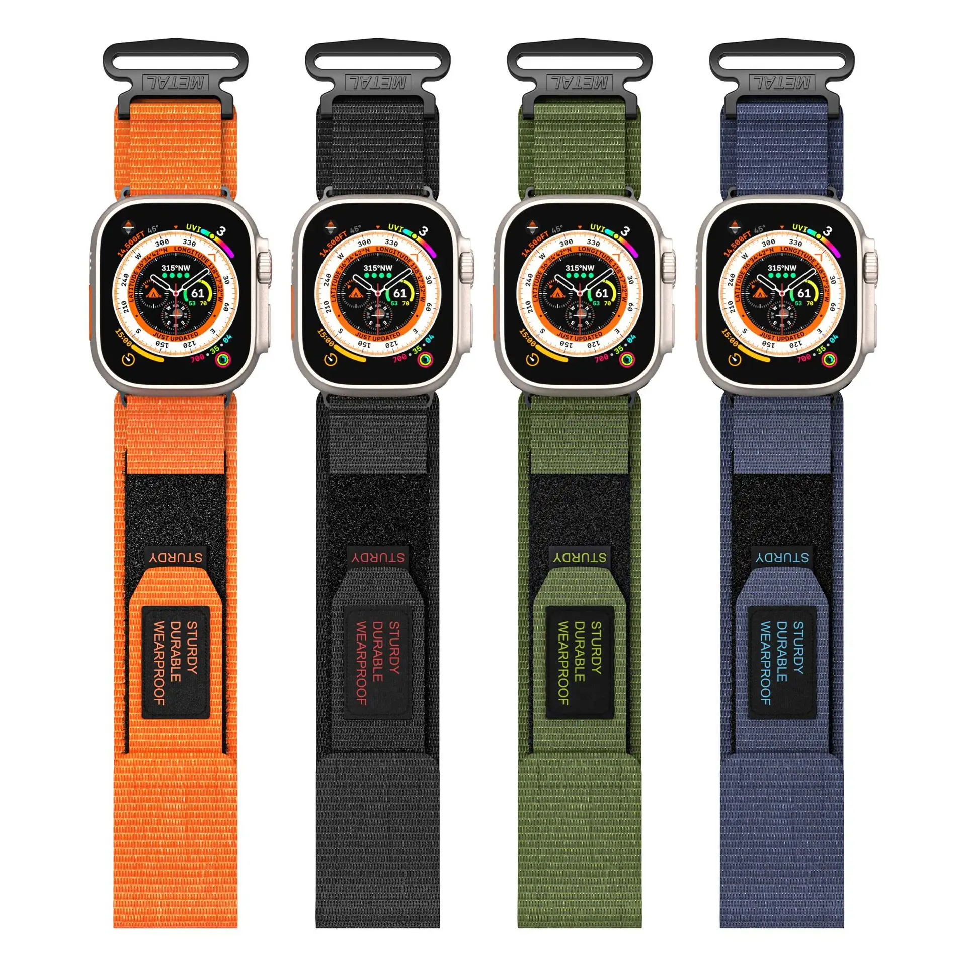 2023 nueva correa de reloj Apple Mountain Loop Montañismo Nylon lona deportes Velcro correa de reloj para iWatch ultra series 8 7 6 5 4