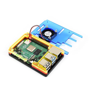 Raspberry Pi generazione 4 B arcobaleno/guscio acrilico bianco e nero con ventola di raffreddamento per un aspetto bellissimo e connessione esterna - Product Image 3