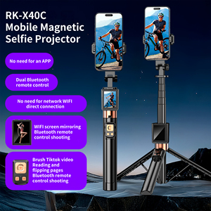 1.7Mミラースクリーン自撮り棒Wifiリモコン付き新スクリーンプロジェクター & カメラ三脚RK-X140Cスタビライザー